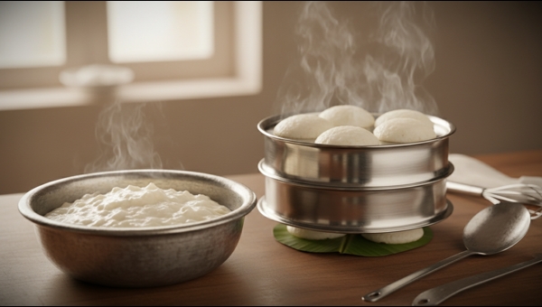 Idli steamed rice and black gram bread Idli steamed rice and black gram bread