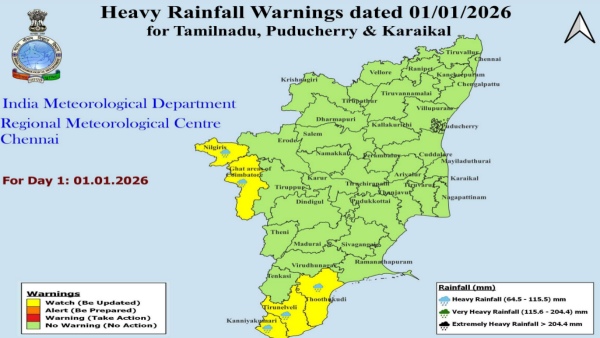Tamil Nadu Weather 5 Dists On Yellow Alert Today As Unseasonal Rains Lash Chennai