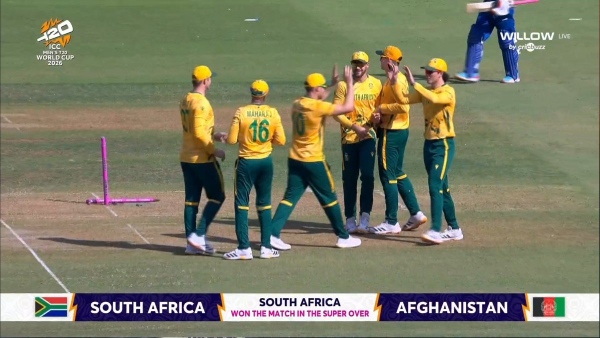South Africa wins against Afganistan in double super over