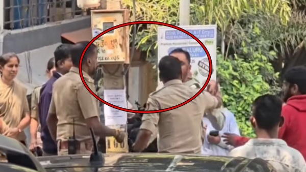 Bengaluru Cop Slaps Darshan Fan For Trying To Enter House - Watch Bengaluru Cop Slaps Darshan Fan For Trying To Enter House - Watch
