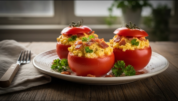 Bacon and Egg Stuffed Tomatoes