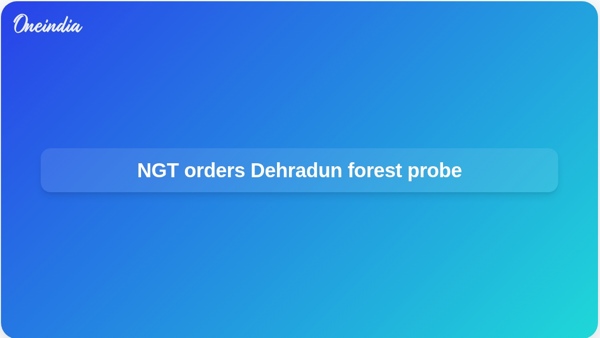 NGT orders Dehradun forest probe NGT orders Dehradun forest probe