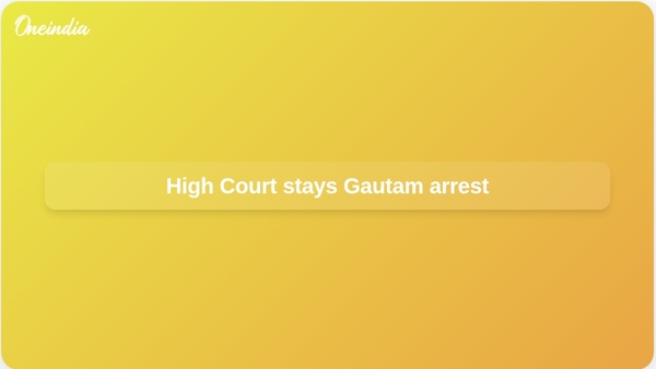 High Court stays Gautam arrest