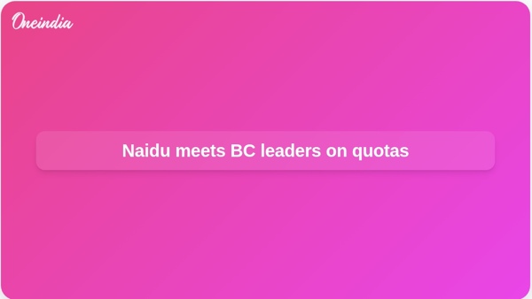 Naidu meets BC leaders on quotas