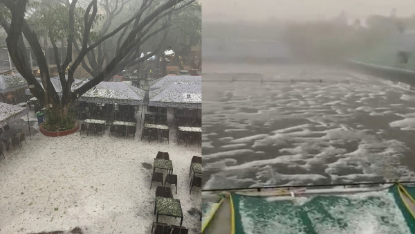 Bengaluru Traffic Jam Heavy Rain Hailstorm Lash City Silk Board to Hebbal Choked Airport Routes Affected