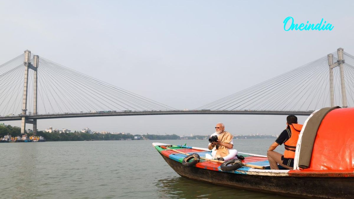 PM Modi Enjoys Morning Boat Ride On Hooghly River In Kolkata, Reaffirms Commitment To State