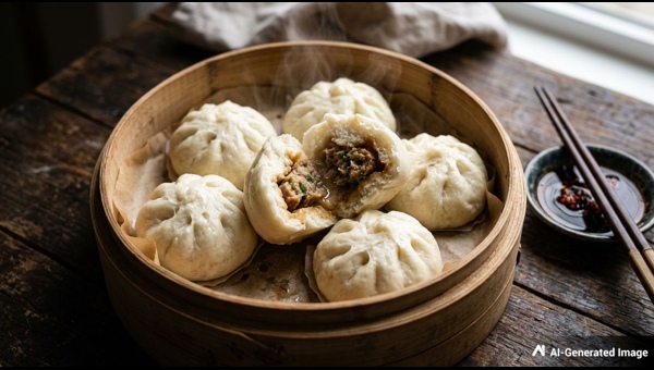 Steamed Buns with BBQ Pork Recipe Steamed Buns with BBQ Pork Recipe