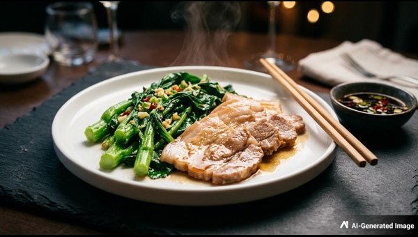Steamed Pork with Mustard Greens Recipe Steamed Pork with Mustard Greens Recipe