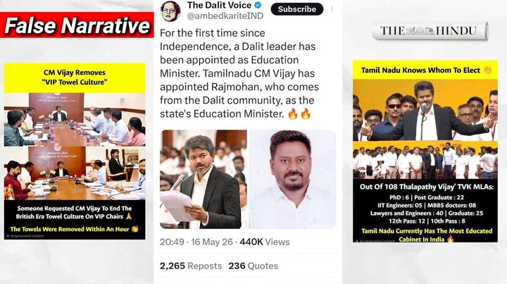Post claiming first Dalit Education Minister since Independence