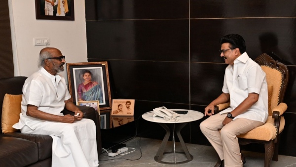 Rajinikanth Meets DMK Chief MK Stalin At His Residence