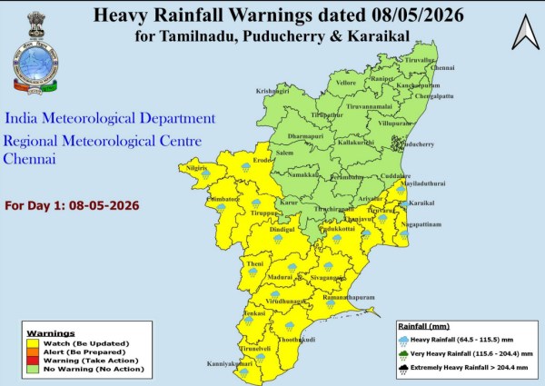 Tamil Nadu Weather Chennai Braces For Wet Spell 19 Districts On Yellow Alert For Heavy Rains