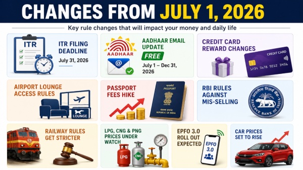 July 1 Rule Changes ITR Deadline Aadhaar Update Credit Cards Passport Fees Car Prices And More