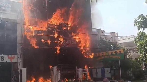 Investigation underway at Aliganj coaching center fire site in Lucknow Investigation underway at Aliganj coaching center fire site in Lucknow