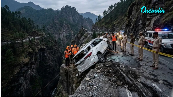 Car Plunges Into Gorge