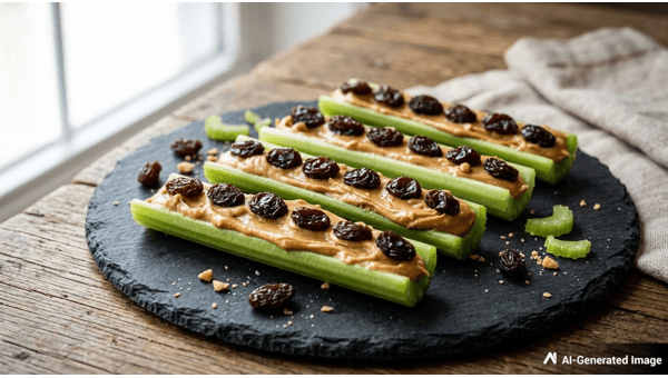 Ants on a Log Quick Celery Snack