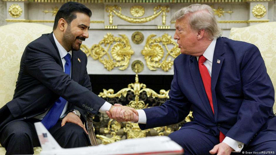 US President Donald Trump praised new Iraqi Prime Minister Ali al-Zaidi as a champion in a meeting at the White House US President Donald Trump praised new Iraqi Prime Minister Ali al-Zaidi as a champion in a meeting at the White House