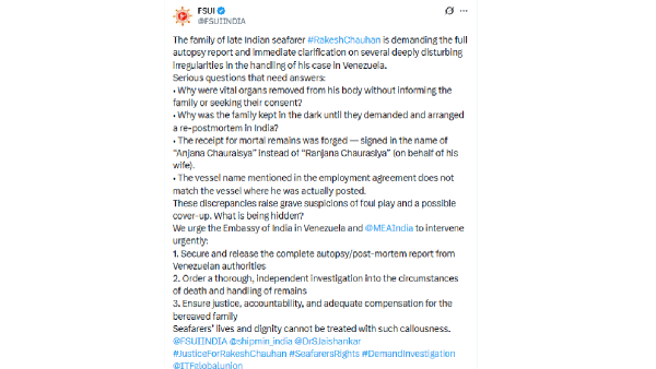 FSUI India post on the matter FSUI India post on the matter