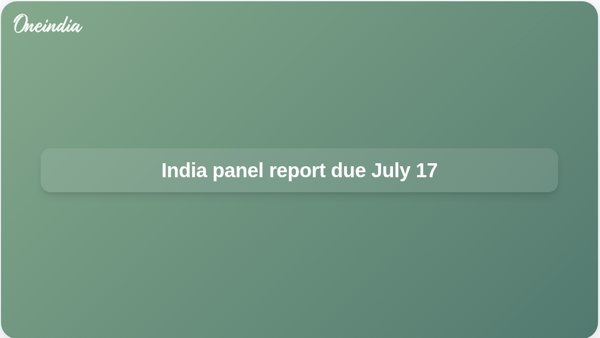 India panel report due July 17 India panel report due July 17
