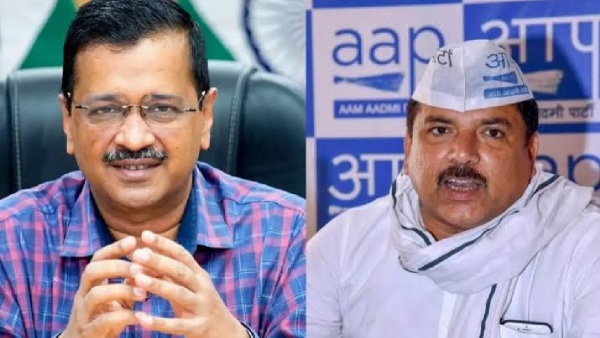 AAP leaders Arvind Kejriwal and Sanjay Singh