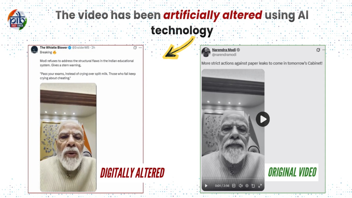 PIB Fact Check Debunks Deepfake Video of PM Modi Warning Students