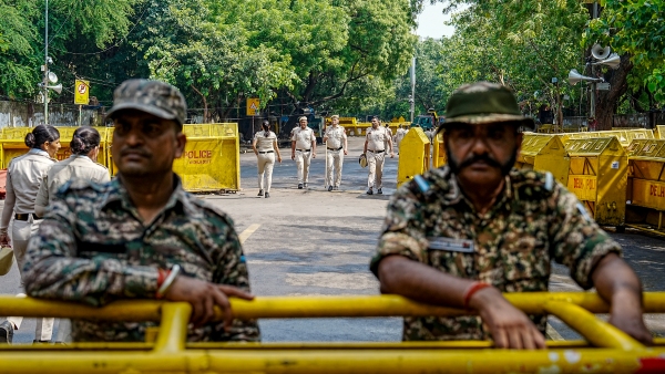 Delhi Police increase security presence around India Gate ahead of CJP's planned September 5 march.