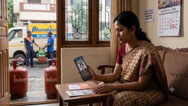 e-KYC for LPG Booking Last Date on August 31 How To Complete Indane Bharat Gas HP KYC On Mobile e-KYC for LPG Booking Last Date on August 31 How To Complete Indane Bharat Gas HP KYC On Mobile