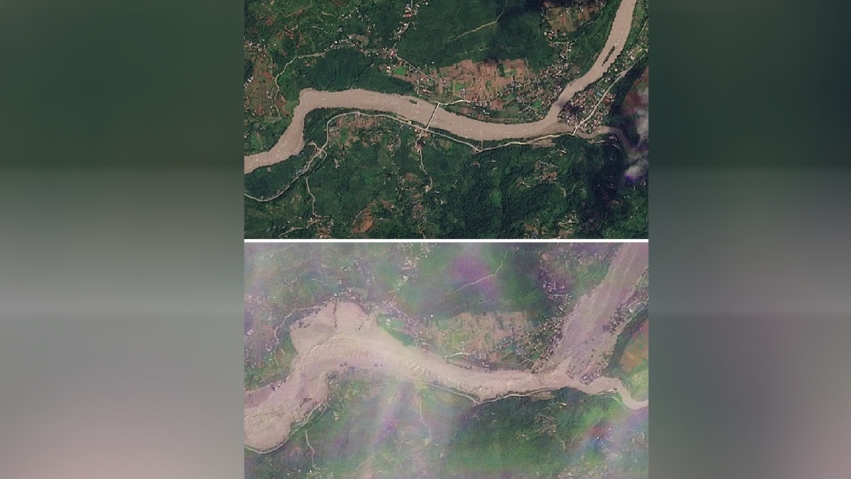 Nepal Flash Floods: Satellite Images Show Stark Before-and-After Destruction