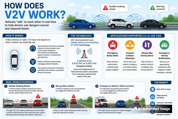How V2V Technology Works How Cars Can Warn Each Other About Road Hazards How V2V Technology Works How Cars Can Warn Each Other About Road Hazards