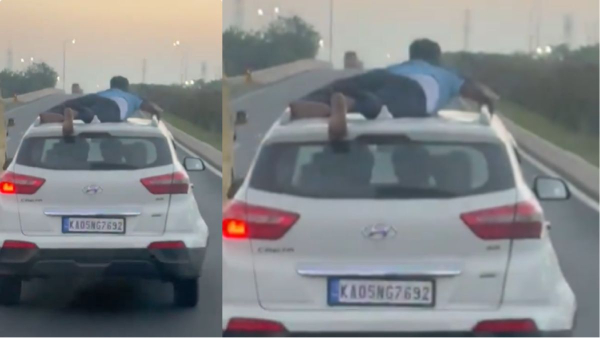 Policeman On Car Roof Policeman On Car Roof