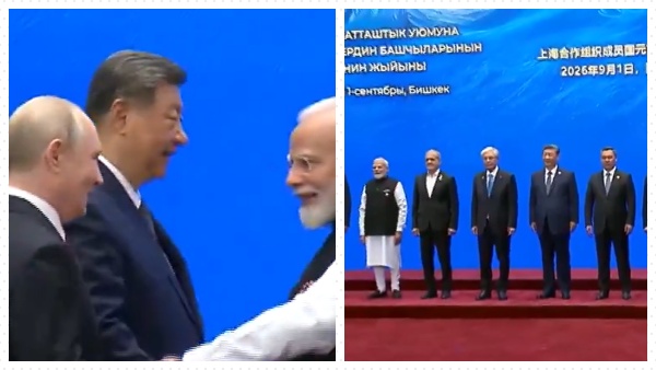 PM Modi Xi Jinping Shake Hands In Bishkek Ahead Of SCO Family Photo Watch Viral Video