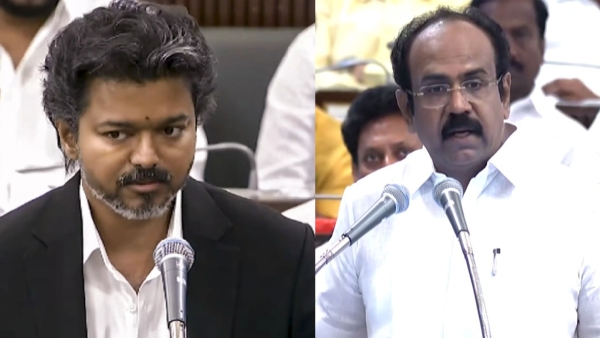 Tamil Nadu CM C Joseph Vijay and former Finance Minister Thangam Thennarasu