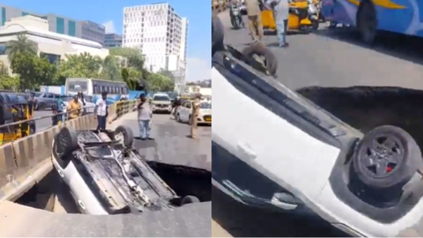 Car Plunges Into Sinkhole Car Plunges Into Sinkhole