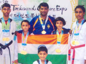 Raksha Nagendra (2nd from right) Raksha Nagendra (2nd from right)