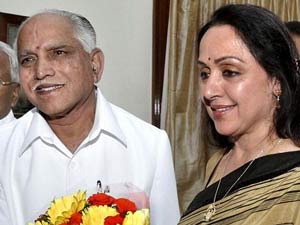 Yeddyurappa and Hema Malini Yeddyurappa and Hema Malini