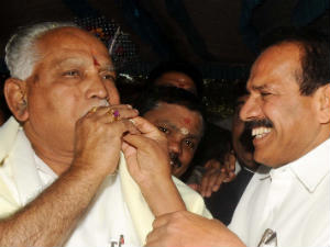 DV Sadananda Gowda wishing BS Yeddyurappa DV Sadananda Gowda wishing BS Yeddyurappa