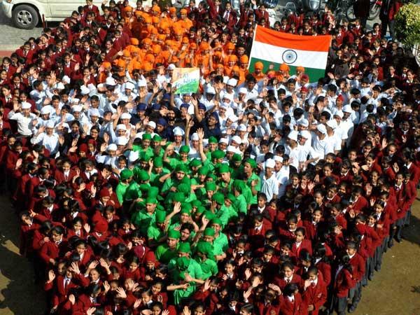 ಪಟಿಯಾಲಾದಲ್ಲಿ ಮಕ್ಕಳು ಮಾಡಿದ ಭಾರತ