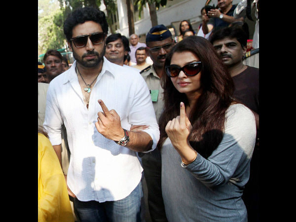 ಅಭಿ ಐಶ್ ದಂಪತಿಯಿಂದ ಮತದಾನ