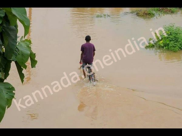 ಬೆಳ್ತಗಂಡಿಯಲ್ಲಿ ರಸ್ತೆ ಜಲಾವೃತ