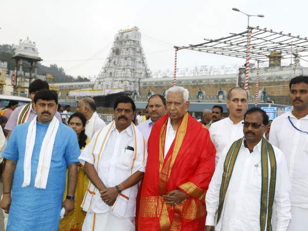 ತಿರುಪತಿಗೆ ಭೇಟಿ ನೀಡಿದ ರಾಜ್ಯಪಾಲರು 