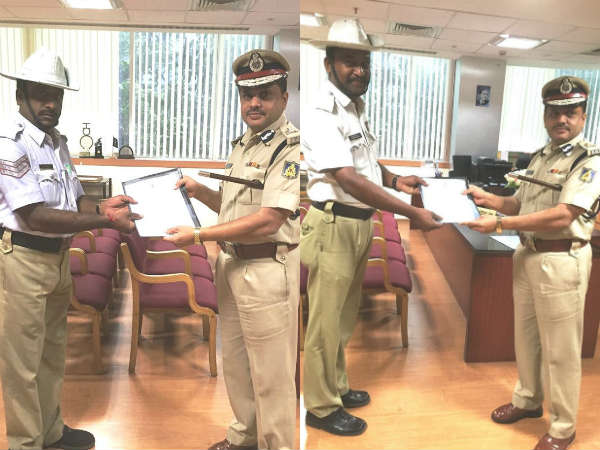 Bengaluru traffic police honored for humanitarian work
