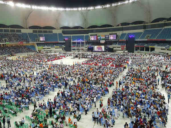 ಭಾರತ ಮಾತಾಕಿ ಜೈ ಎಂದು ಎಲ್ಲರಿಂದ ಜೈಕಾರ ಹಾಕಿಸಿದ ಮೋದಿ