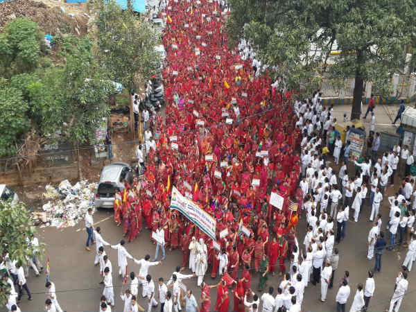 ಶ್ವೇತಾಂಬರ ಮತ್ತು ದಿಗಂಬರ ಜೈನರು ಒಟ್ಟಾಗಿ ಪ್ರತಿಭಟನೆ