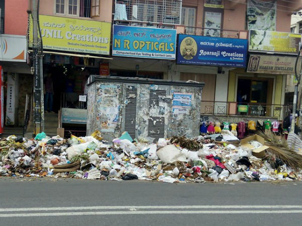 ರಸ್ತೆ ಇಕ್ಕೆಲಗಳಲ್ಲಿ ತುಂಬಿದ ಕಸ