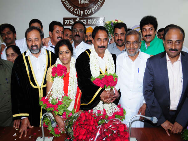 B.l Byrappa and Vanitha Prasanna is the Mayor and Deputy Mayor of Mysuru city corporation B.l Byrappa and Vanitha Prasanna is the Mayor and Deputy Mayor of Mysuru city corporation