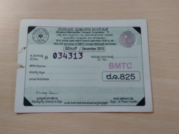 Effective from February 1st, BMTC stopped black board monthly passes
