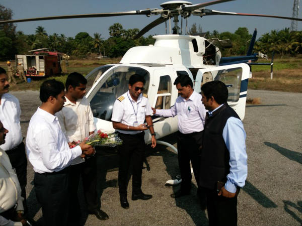 Helicopter tourism lanched by Tourism department, Udupi