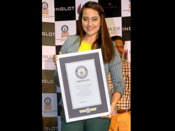 ಗಿನ್ನೆಸ್ ದಾಖಲೆಗೆ ಸೋನಾಕ್ಷಿ ಸಿನ್ಹಾ