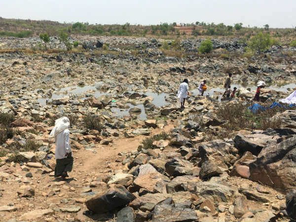 Drought in Neelakanta rayana gaddi island and Krishna river
