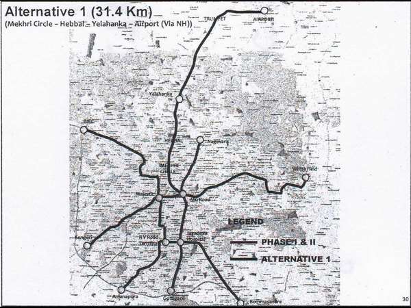 Suggest a Namma Metro route to the airport
