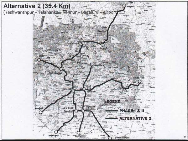 Suggest a Namma Metro route to the airport